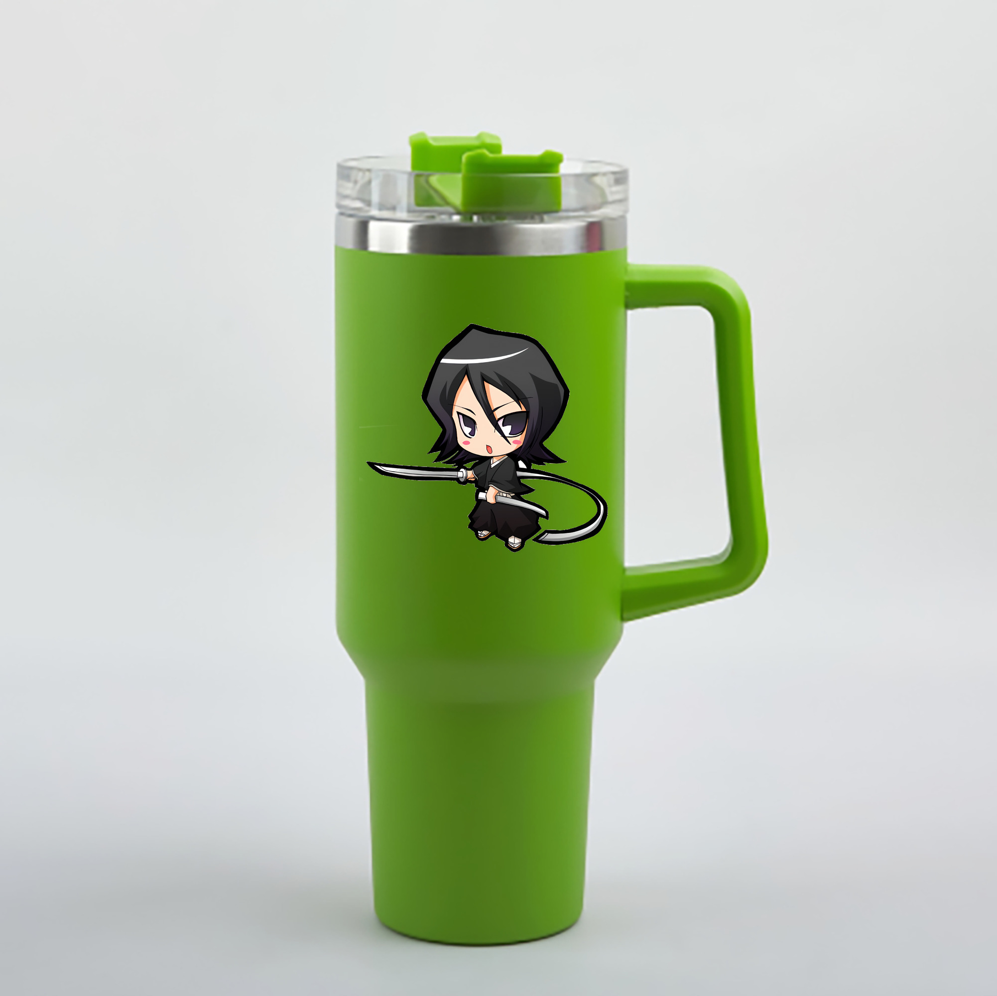 （画像用） ブリーチ 朽木ルキア BLEACH Kuchiki Rukia 1200mL車用タンブラー - クリスタルステッカー（プラスチックストロー付き）